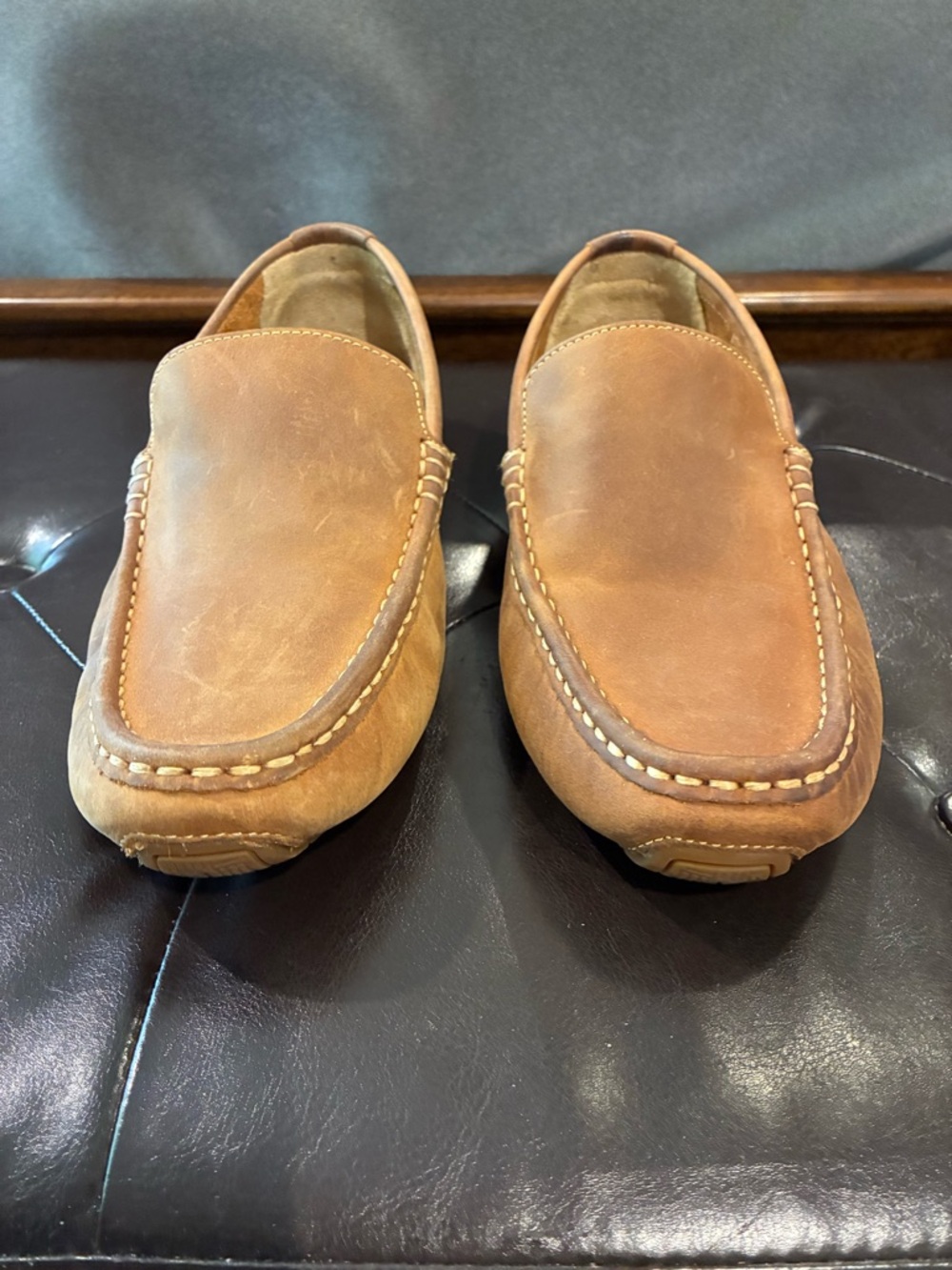 Cole Haan Men’s Driver Loafers Brown Nubuck Leather Slip Ons 8.5